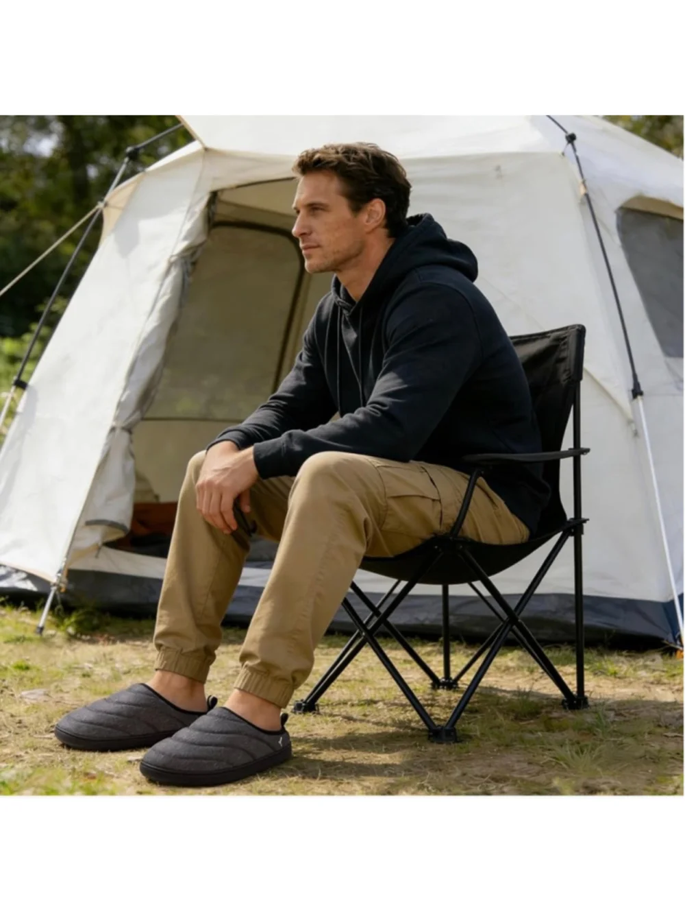 NEW RockDove Men Trail-Therm Quilted Memory Foam Slippers Anti Slip Rubber 13/14